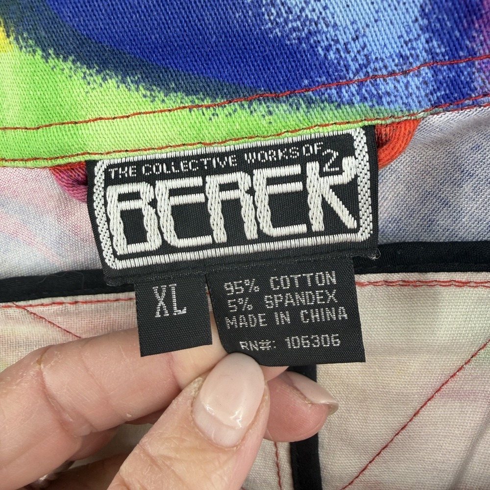 VTG The Collective Works Of Berek 2 Women XL Beaded Jacket Multicolor Neon Art - Picture 6 of 10